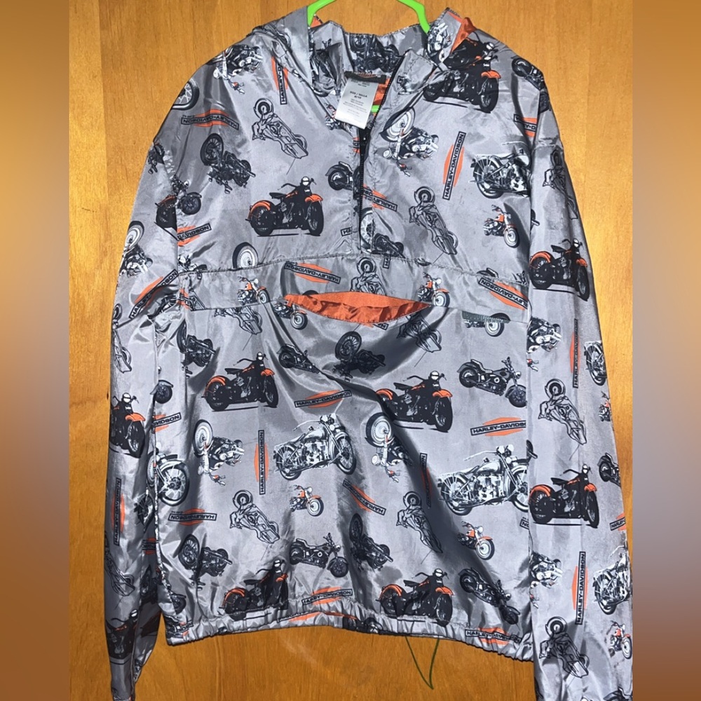 Harley-Davidson Kids Motorcycle Raincoat - Gray and Orange